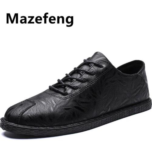 Mazefeng Brand Men Shoes Autumn Patent Leather Shoes Men Business Casual Office Formal Natural Leather Shoes Man Dad Flats 39-44