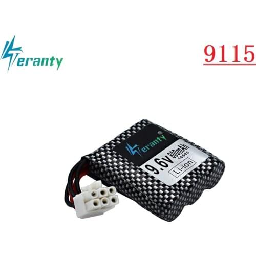 Original 9.6v Li-ion Battery for RC Car 9115 9116 9912 S912 RC Toys Parts 9.6v 800mAh Battery 16500 EL-6P / 6P-SM Plug
