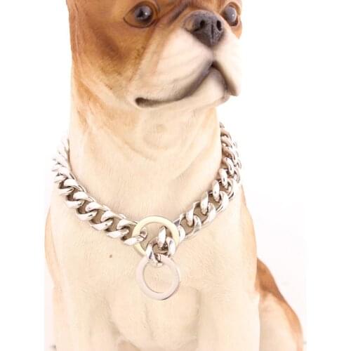 Tiasri 12MM Dog Chain Collar Small Medium Large Dogs Noble Pet Supplies Strong Stainless Steel Training Rope Wholesale Retail