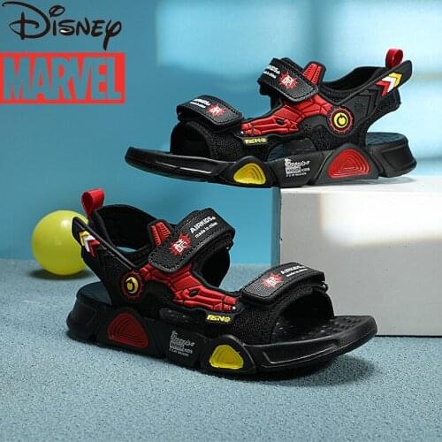 Marvel Iron Man Boys Sandals Summer New Childrens Baotou Beach Shoes Big Kids Camouflage Sports Casual Boys Trendy Shoes