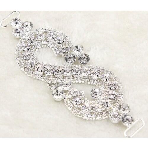 30 Pcs Crystal Rhinestone Bikini Connector Buckle Chain For Swim Suits Beaded Applique 11.4*3.8cm