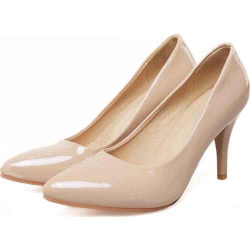 Big Size 34-47 women shoes Elegant pumps Fashion Slingbacks 8Cm High Thin Heels Women Pumps Office Career Women Work Pumps Shoes