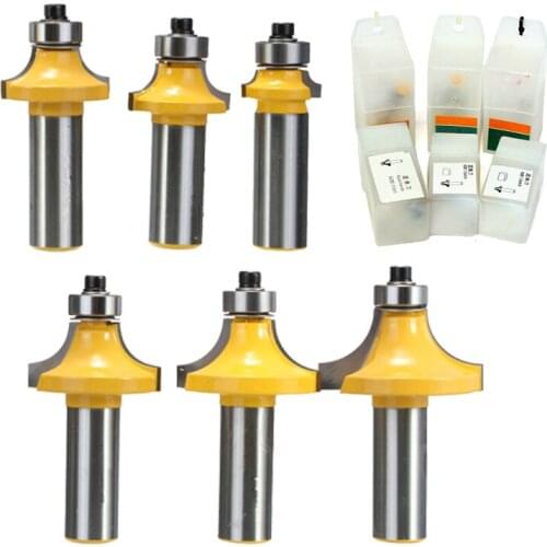 High Quality 6pcs/set High Strength Roundover Router Bit Set - 1/2" Shank New High hardness Tungsten alloy