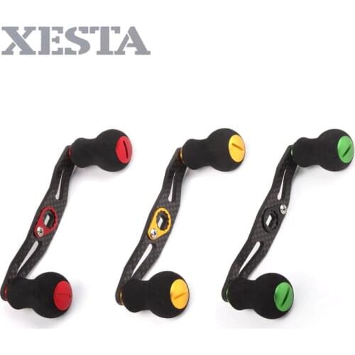 XESTA Fishing Reels handle 8*5mm fit for daiwa reels Double EVA Knobs Carbon Rod Stainless Steel Shaft Reel Fishing Accessories