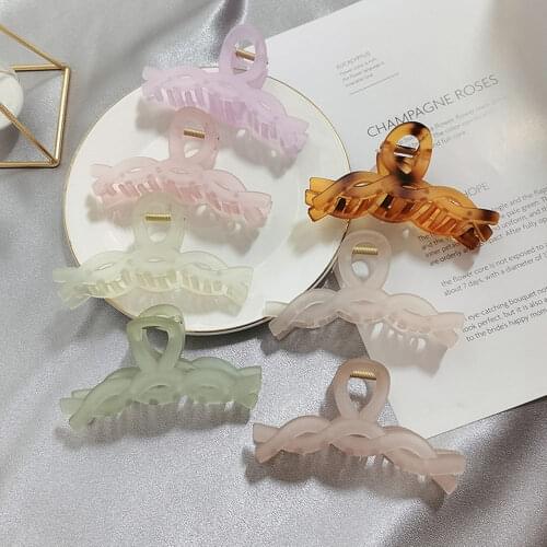 Woman Matte Candy Color Hair Claws Headdress Female Acrylic Geometric Solid Large Hairpin Clip Girls Ornaments Hair Accessories