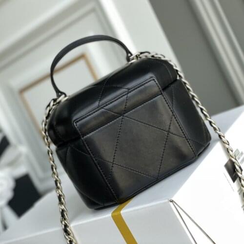 High Quality Leather Ladies Cosmetic Bag 2021 New Fashion Chain Box Handbag Sheepskin Diagonal Woman Shoulder Bag Brand Design