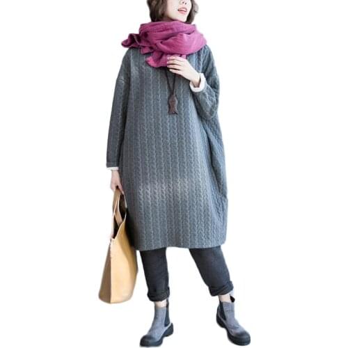 Women Christmas Sweaters And Pullovers Long Sleeve Long Knitted Sweater Dress Casual Solid Winter jumper Pull Femme Plus Size