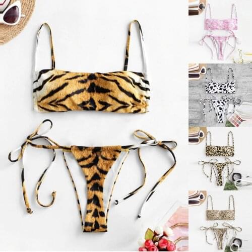 Women Leopard High Waist Bikinis Mujer 2021 Swimwear Two Pieces Summer Swimsuit Sexy Bathing Beachwear Set Kупальник женский