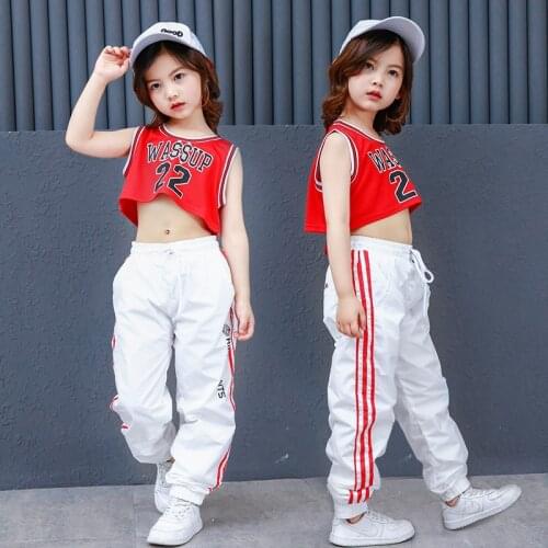 New Childrens Jazz Dance Dress Kids Korean Modern Hip Hop Dance Clothing Girl Street Dance Performance Suit Female POP Clothes