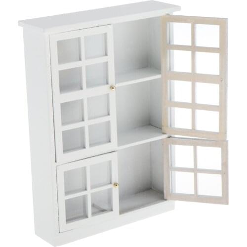 1/12 Dolls House Simulation Handmade Mini Display Cupboard Scene Room Decor