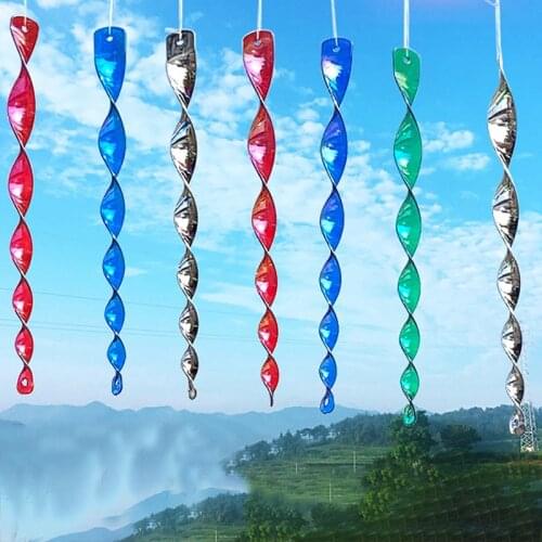 1PC Bird Repellent windmill Bird Deterrent Wind Spinner Reflective Spiral Rod Bird Scaring Device Home Decor Garden Accessories