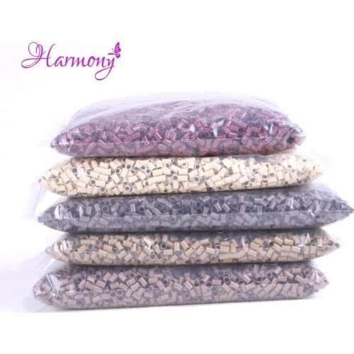 10000pcs/bag 4.0*3.6*6.0mm Copper Flared Flaring Micro Rings Tube Euro Locks for feather human hair extensions tools accessories