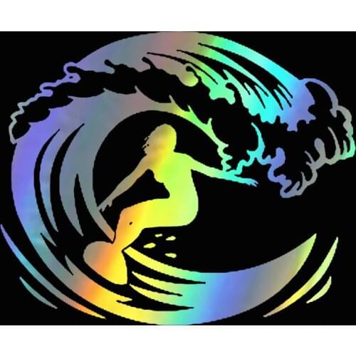 14.4CM*11.9CM Fashion Surfboard Extreme Sports Decal Vinyl Car Sticker Decals Vehicle Window Reflective Decals Motorcycle Sticke
