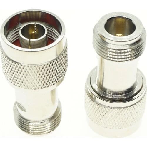 N To N Cable Coax Connector Socket N Male Jack To N Female Lengthen Plug Nickel Plated Brass Straight RF Coaxial Adapters