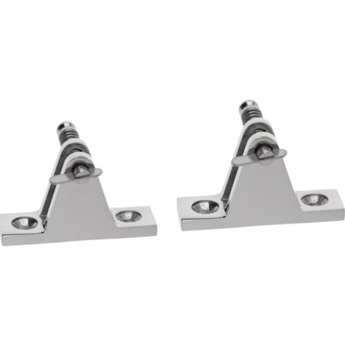 2pcs Stainless Steel Deck Hinge Boat Bimini Top Fitting 90 Degree Quick Pin