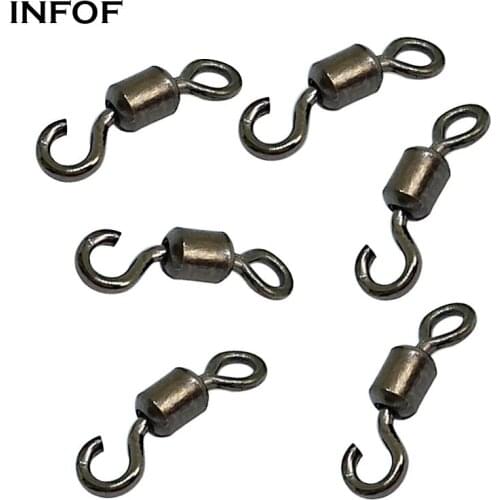 INFOF 200 pieces/lot Fishing Swivels Japanese Swivel Hook Lure Connector Feeder Carp Fishing Tackle