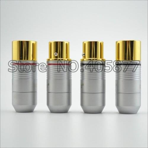 4pcs Hi-End 24K Gold plated Tellurium Copper Male female XLR Connector MIC XLR Plug Connector