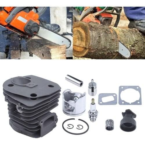 44MM Nikasil Plated Chainsaw Cylinder Piston Gasket Replacement Parts Kit for husqvarnas 350 351 353 346XP