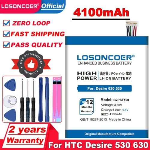 LOSONCOER 4100mAh B2PST100 Battery for HTC Desire 530 630 650 D530U