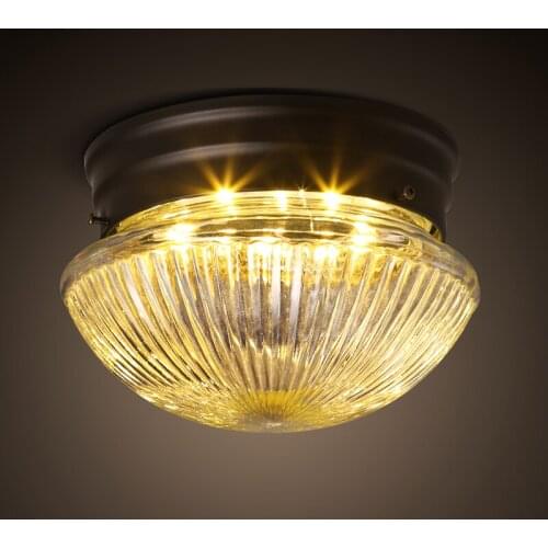 American Cloakroom Round LED Glass Ceiling Light Corridor Balcony Porch Mushroom Ceiling Lamp