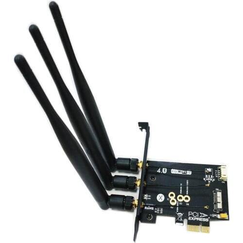 Antennas 802.11+Bluetooth 4.0 Broadcom BCM943602CS Desktop Dual Band 802.11 AC PCI-E Wi-Fi Bluetooth 4.0 WLAN CARD