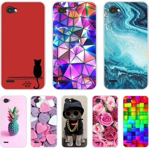 For LG Q6 A Alpha Q6A Q 6 M700 Case Soft Silicone Fashion Flower Phone Case For LG Q6 5.5 inch Bumper Coque Cute Pattern Cover