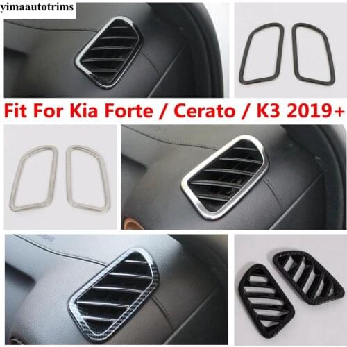 For Kia Cerato Forte K3 2019 2020 2021 Dashboard Air Conditioning AC Vent Outlet Frame Cover Trim ABS Carbon Fiber Accessories