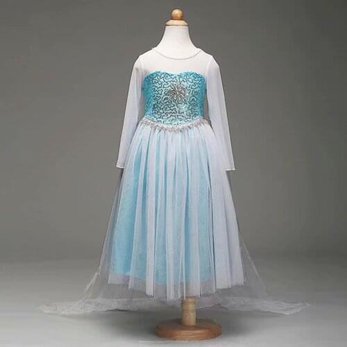 Ropa Elegant Kids Dresses For Girls Lace Cosplay Fancy Costume Robe Pull New Year Snow Queen Vestidos children Sets Outfits