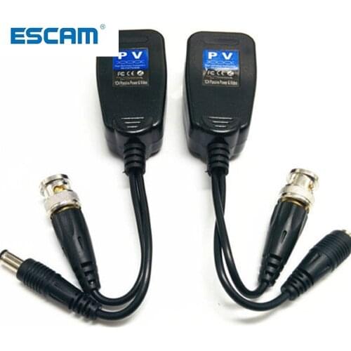 ESCAM 5 Pairs CCTV Coax BNC Video Power Balun Transceiver to CAT5e 6 RJ45 Connector