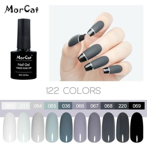 MorCat Nail Gel Polish White Black French Nail Art Design UV Gel Nail Polish Vernis Semi Permanant Soak Off UV Gel Lacquer 10ml