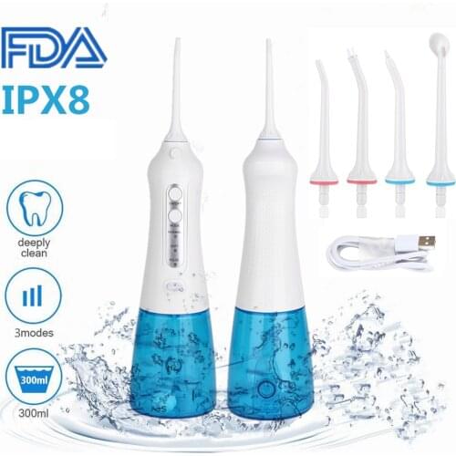 Oral Irrigator Portable Water Flosser Electric Tooth Cleaner Dental Rechargeable Battery 3 Modes Irrigator Dental Teeth Cleaner