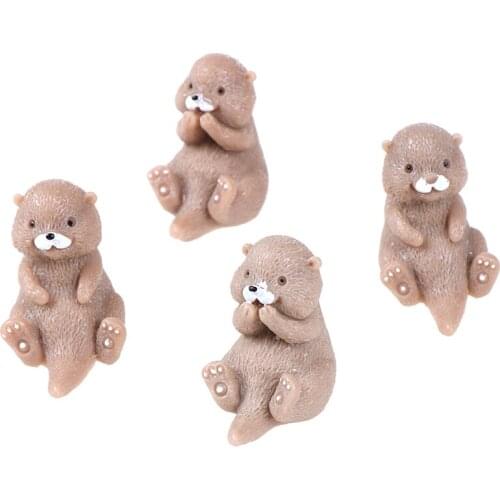 1PC Artificial Otters Model Animal Action Figures Miniature Figurine Home Garden Dollhouse Decoration DIY Accessory Toy Gift