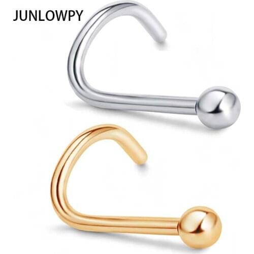 JUNLOWPY 10p[cs/lot Stainless Steel Gold Silver Nose Rings Nose Studs Faux Nariz Percing Body Piercing Jewelry