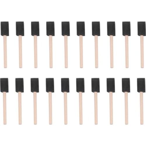 20 x 1 inch (25mm) in Sponge Brushes Wooden Handle Painting Drawing Art Craft Draw