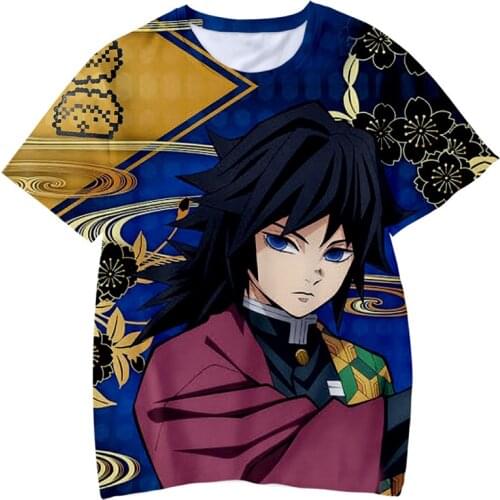 Boys Girls Summer Casual Cool Streetwear Demon Slayer Kimetsu no Yaiba 3D Printing Japanese Anime Children Tees Cosplay Teen