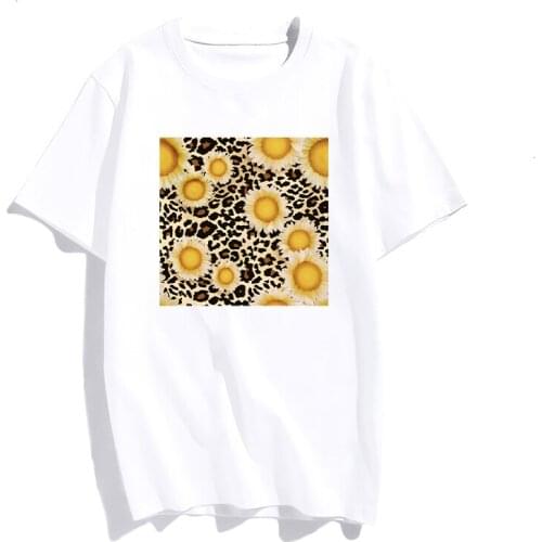 Hot Sale Loose Cartoon Graphic Tshirt Round Collar T-Shirt Female Tops Womens Tees Cute Print White Lady Clothes Tshirts