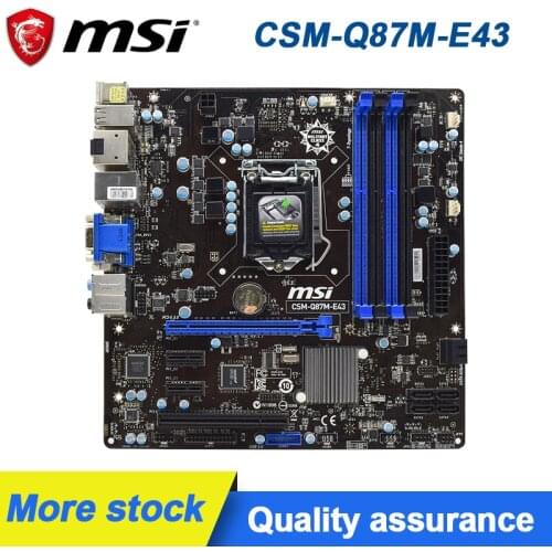 MSI CSM-Q87M-E43 PC Motherboard LGA 1150 DDR3 Intel Q87 Z87M Q87M-E43 CSM Desktop PC Gaming Mainboard Set