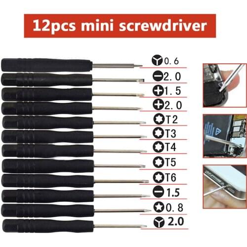 12Pcs Kit Screwdriver Set Eyeglasses Watch Phones Opening Pry Mobile Phone disassembly tool kit Set For Iphone Samsung Accessory