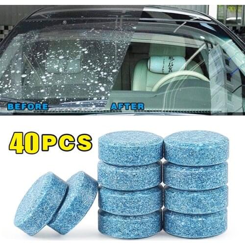 40pcs(1Pc=4L) Car Windshield Wiper Glass Washer Auto Solid Cleaner Compact Effervescent Tablets Window Repair Car Accessories