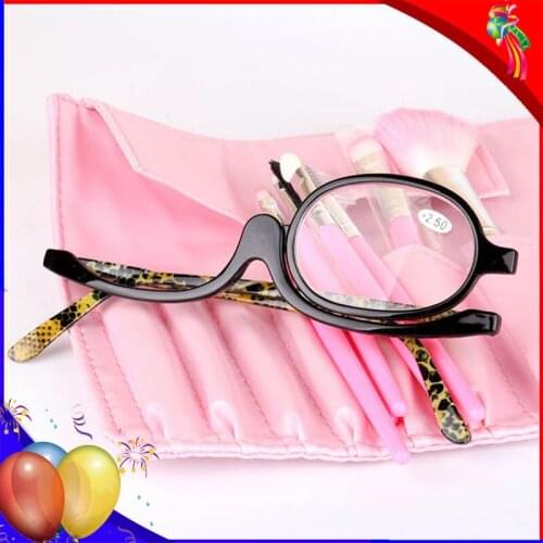 Makeup Reading Glasses Women Magnifying Glasses Rotating Female Folding Eyeglasses Cosmetic General Presbyopia +1.5~+4.0