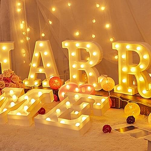 A to Z LED Night Lamp 26 Letter Sign Alphabet Light Indoor Wedding Birthday Party LED Night Light Party Adornment