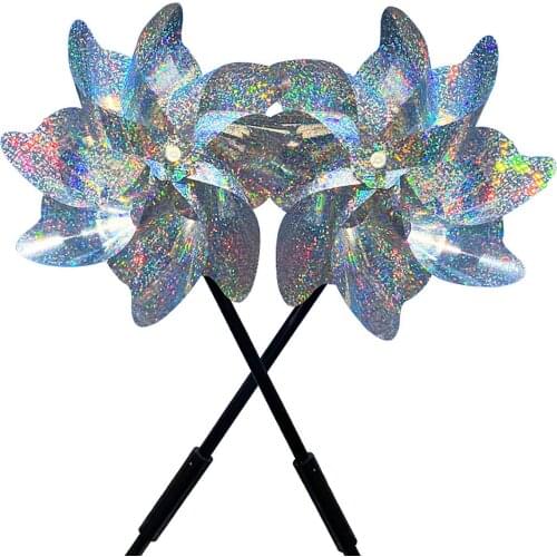 10pcs Bird Repeller Pinwheels Reflective Sparkly Bird Deterren Windmill Protect Garden Plant Flower Garden Lawn Decoration