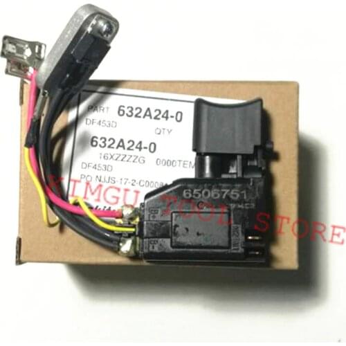 Switch 632A24-0 for MAKITA DHP343 DDF343 BHP343 632A23-2 DHP453 DHP453RFE DF453D DDF453RFE DDF453 DDF343 6506751 BHP453 BDF453