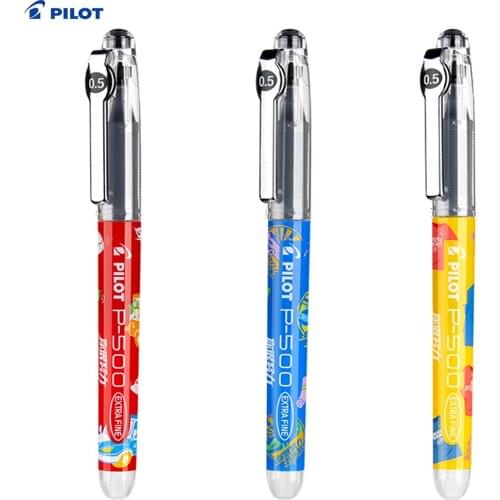 3Pcs Japan Pilot Limited p500 Gel Pen Student Test Special Black Straight Liquid Ballpoint Pen 0.5mm