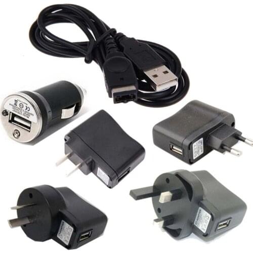 AU EU US UK Battery Wall AC Charger+USB Cable for Nintendo DS NDS Gameboy Advance GBA SP