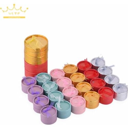 Wholesales Ring Box Stud Earrings Jewelry Box Gift Box Bow Small Round Trinket Container for Ring Display Jewelry 12/24pcs/Lot
