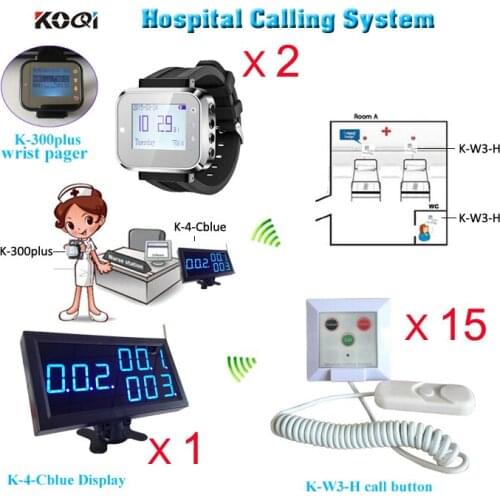 Nurse call system watch service for clinic wireless equipment (1 monitor+ 2 pagers+15 alarm bell)