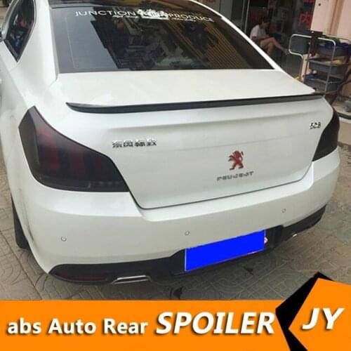 For Peugeot 508 Spoiler 2014-2016 Peugeot 508 spoiler High Quality ABS Material Car Rear Wing Primer Color Rear Spoiler