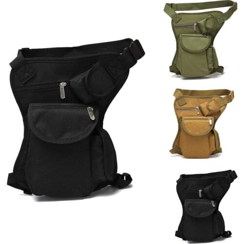 Universal Military Tactical Travel Riding Motorcycle Bag Portable Waist Messenger Bag Casual Canvas Drop Thigh Leg Multi- Pouch