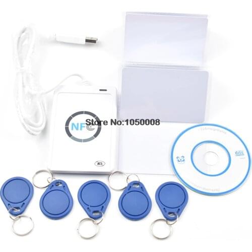 USB ACR122U-A9 NFC Reader Writer Duplicator RFID Smart Card + 5pcs UID Changeable Cards + 5pcs UID Keyfob +1 SDK CD